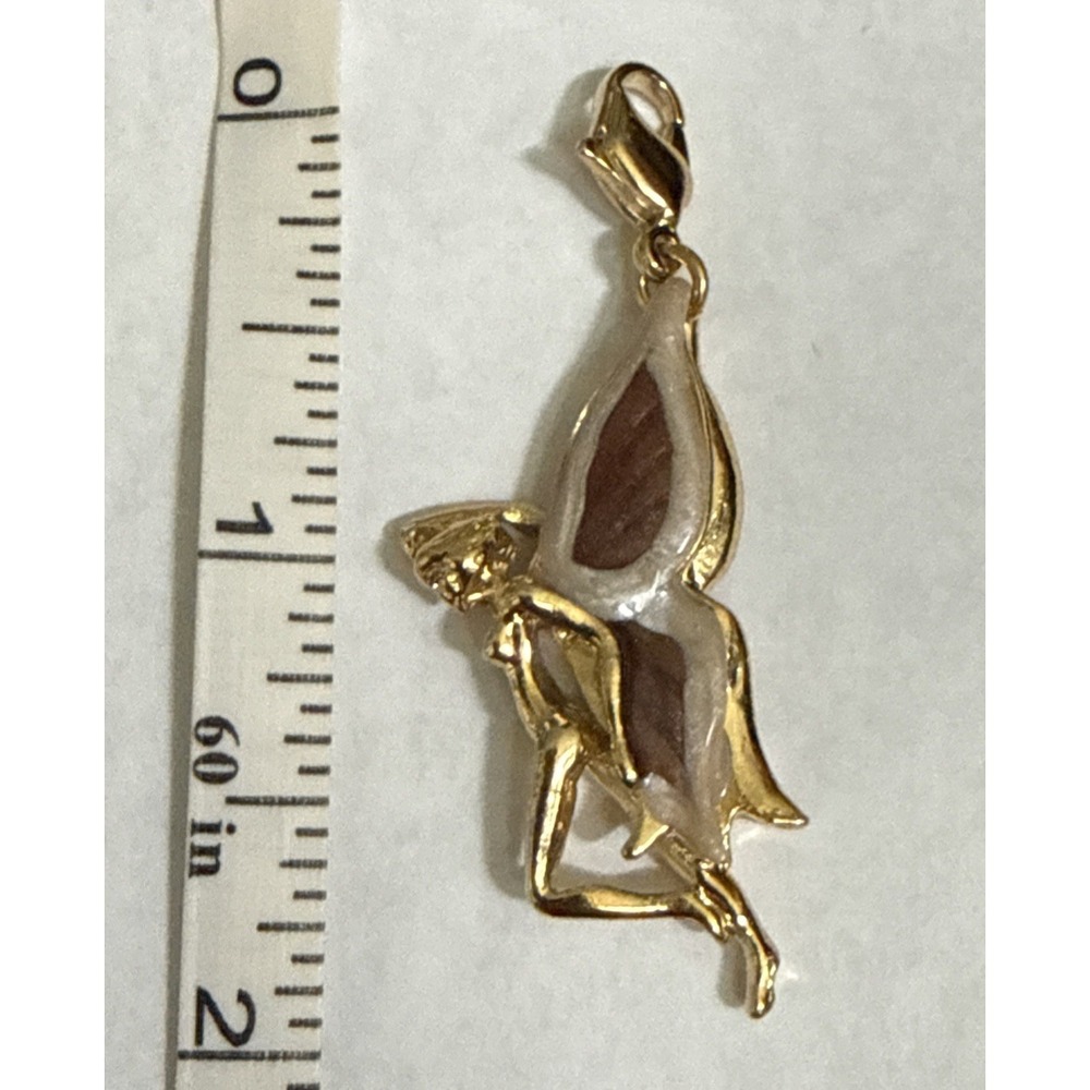 Vintage KIRKS FOLLY Gold Tone Fairy w/Wings Charm Retired